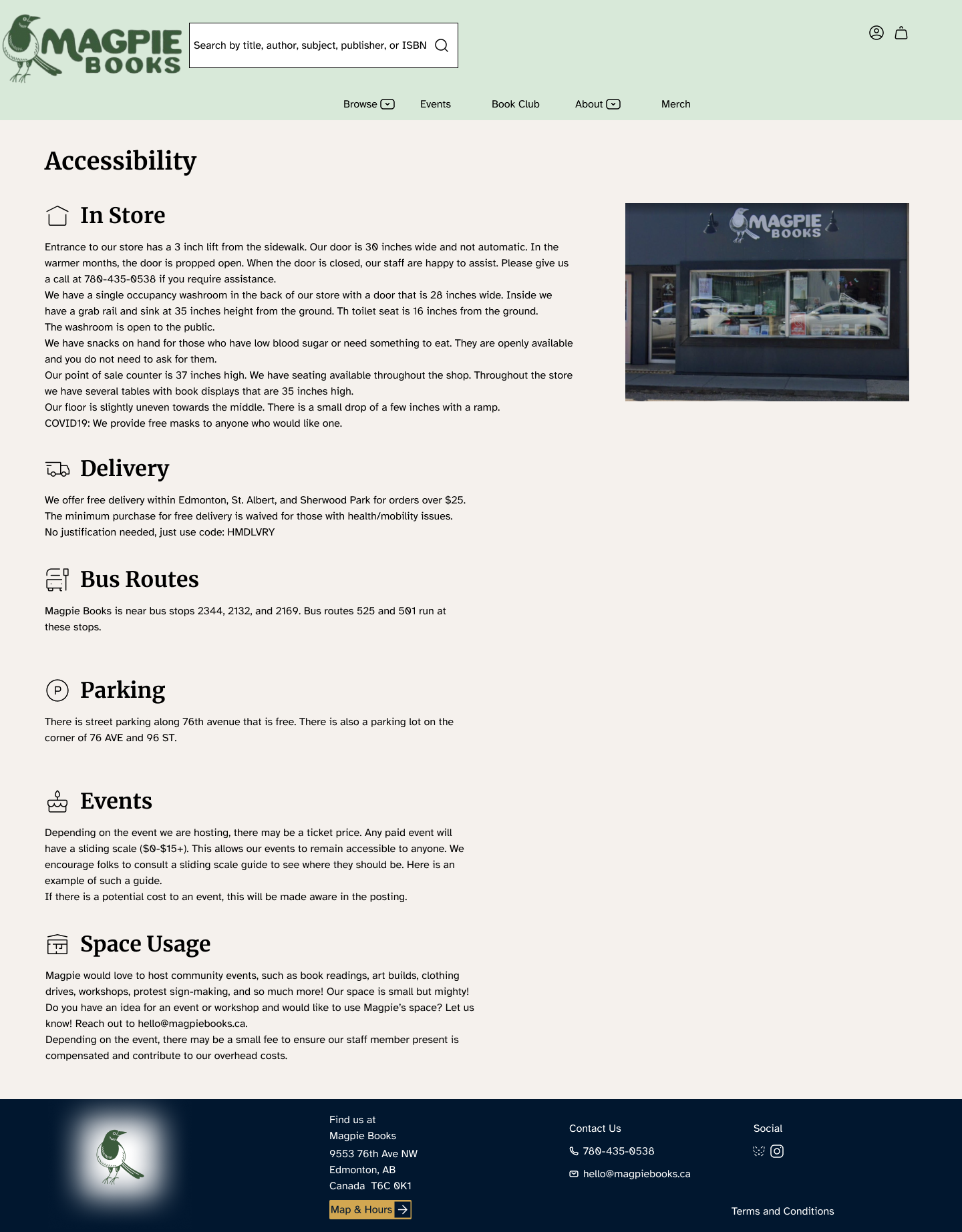 Accessibility page hi-fidelity mockup